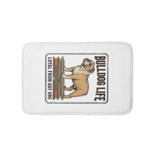 Bulldog Lover Shirt Vintage Engraved Dog Art_1 Bath Mat