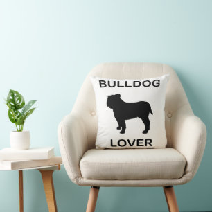 bulldog lover throw pillow