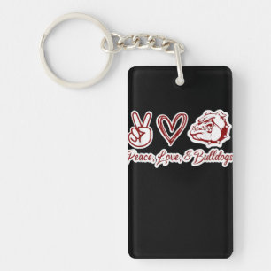 Bulldog Lovers Bulldog Peace Love Bulldog Owner Keychain
