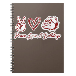 Bulldog Lovers   Bulldog Peace Love Bulldog Owner Notebook