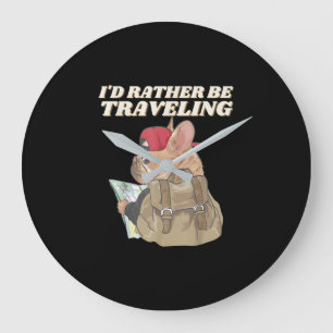 Bulldog Lovers I’d Rather Be Travelling Bulldog Large Clock