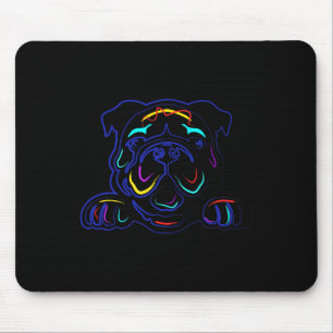 Bulldog Lovers Line Drawing Artsy Bulldog  Mouse Pad