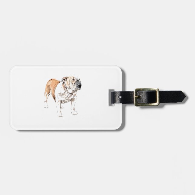 Bulldog Luggage Tag (Front Horizontal)