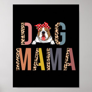 Bulldog Mama Leopard Print Dog Mom