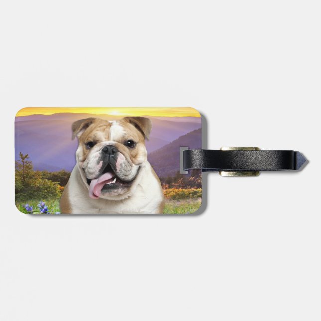 Bulldog Meadow Luggage Tag (Back Horizontal)