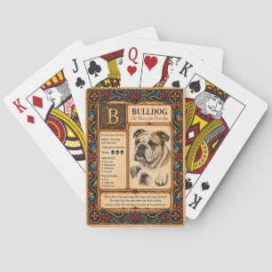 Bulldog, Medieval Bestiary Art Playing Cards