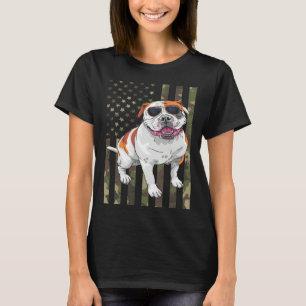 Bulldog Men Women American Bulldog Dad Mom Camo US T-Shirt