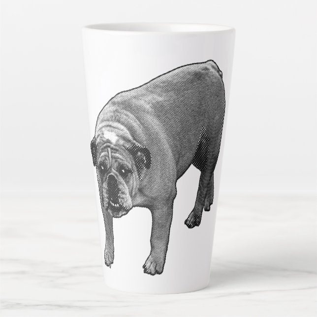Bulldog Merry Dot Brew Latte Mug (Front)