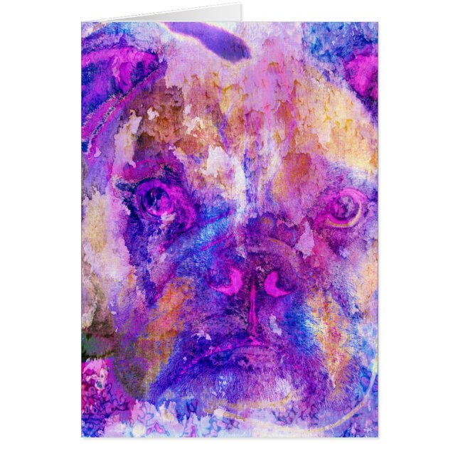 Bulldog Mixed Media All Occasions Blank Inside (Front)