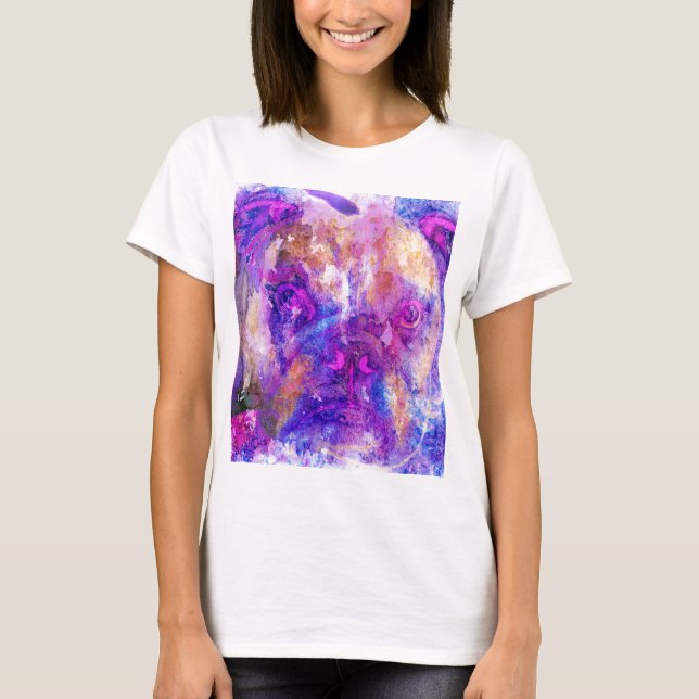 Bulldog Mixed Media T-Shirt (Front)