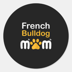 Bulldog Mom Classic Round Sticker