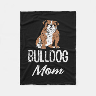 Bulldog Mom Fun Saying Womens Fleece Blanket