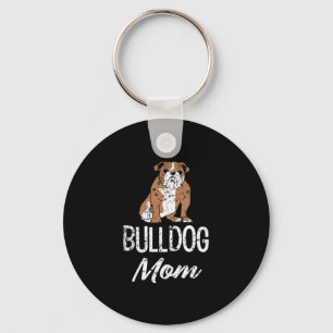 Bulldog Mom Fun Saying Womens Keychain