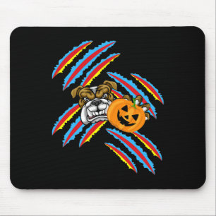 Bulldog Mom Halloween Pumpkin Mouse Pad