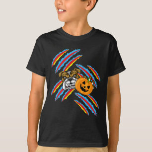 Bulldog Mom Halloween Pumpkin  T-Shirt