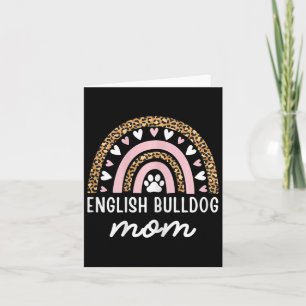 Bulldog Mom Mama Rainbow Leopard Mothers Day Bulld Card