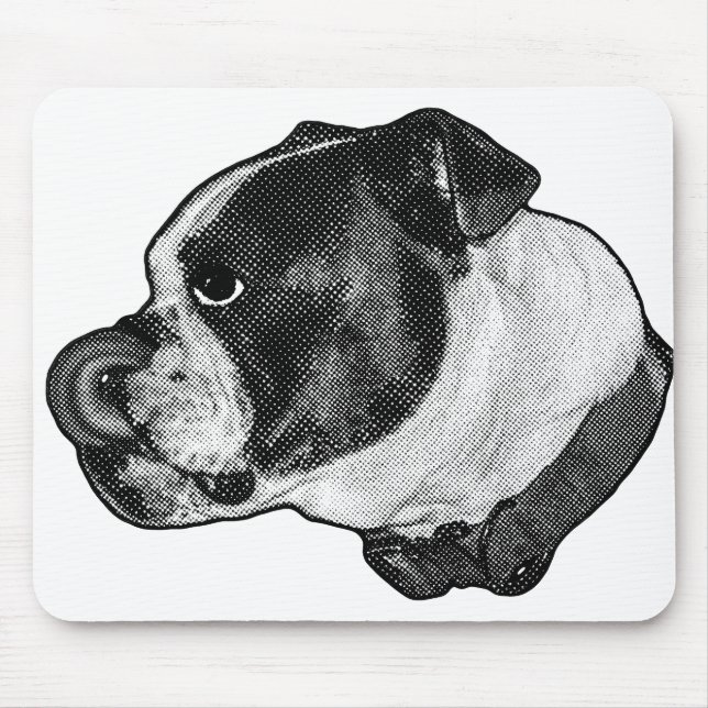 Bulldog Nose-Lick Desk Mouse Pad (Front)