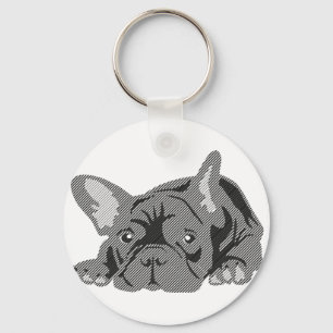 Bulldog of Lines Keychain