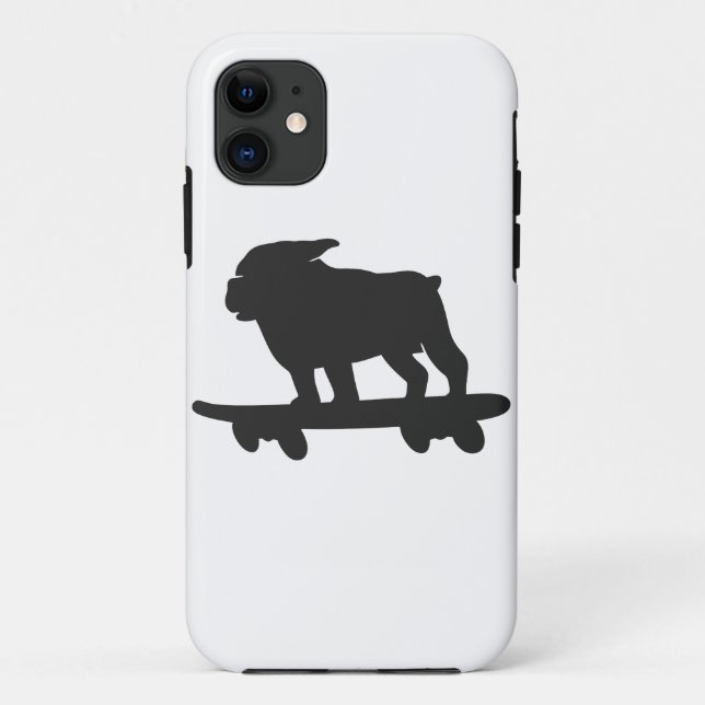 Bulldog on a skateboard - Choose background colour Case-Mate iPhone Case (Back)