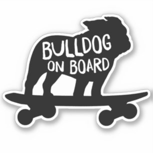Bulldog on Board Cool Skateboarding Dog