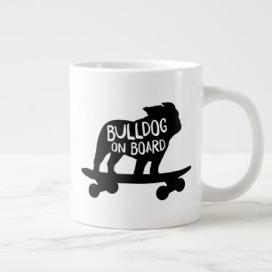 Bulldog on Board   Skateboarding Dog Silhouette Large Coffee Mug