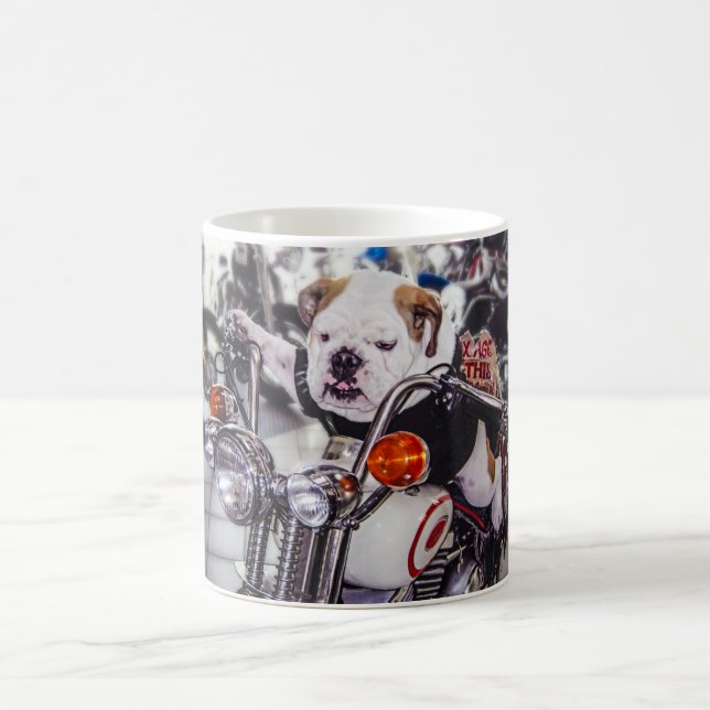 Bulldog on Motorcycle Coffee Mug (Center)