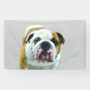 Bulldog Painting - Cute Original Dog Art Banner