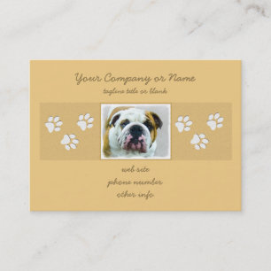 Bulldog Painting - Cute Original Dog Art Business Card