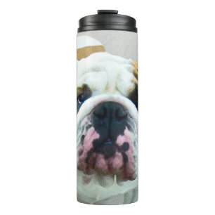 Bulldog Painting - Cute Original Dog Art Thermal Tumbler