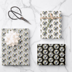 Bulldog Painting - Cute Original Dog Art Wrapping Paper Sheet