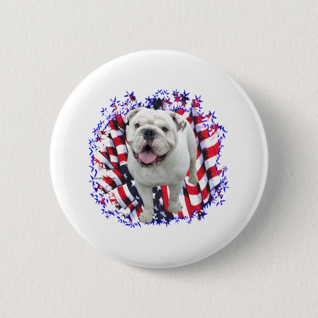 Bulldog Patriot 2 Inch Round Button (Front)