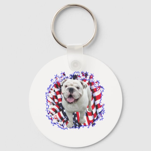 Bulldog Patriot Keychain (Front)