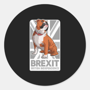 Bulldog Patriotic English Bulldog Union Jack Flag Classic Round Sticker