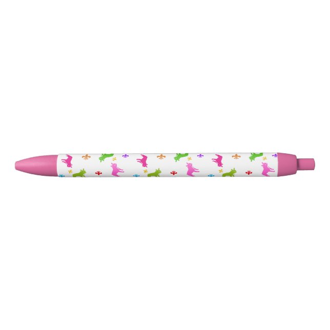Bulldog Pattern Pet Business Desk Style Black Ink Pen (Front)