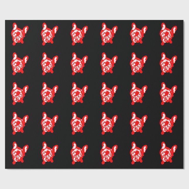 Bulldog Pattern Wrapping Paper (Flat)