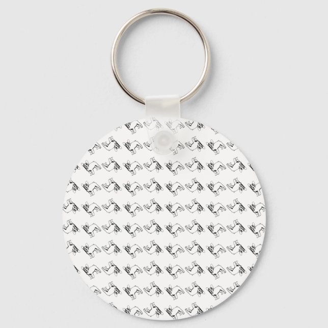 Bulldog Patterns Keychain (Front)