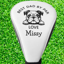Bulldog Peeking Puppy Customize Golf Head Cover