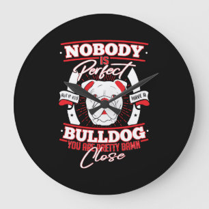 Bulldog Perfection Dog Love Large Clock