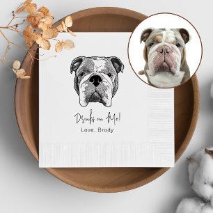 Bulldog Personalized Drink On Me Napkin
