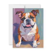 Bulldog Pet Painting Whimsical Watercolor Dog