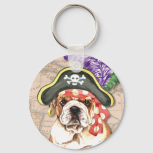 Bulldog Pirate Keychain