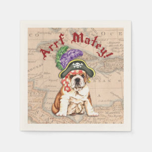 Bulldog Pirate Napkin