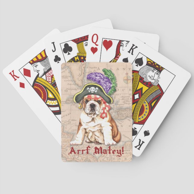 Bulldog Pirate Playing Cards (Back)