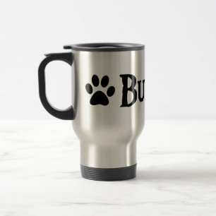 Bulldog (pirate style w/ pawprint) travel mug
