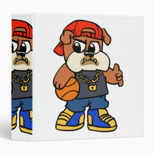 Bulldog playing basketball   choose back color binder