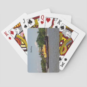 Bulldog playing cards