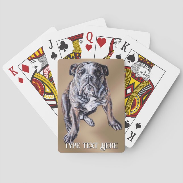 Bulldog Playing Cards Personalized Bulldog Cards (Back)