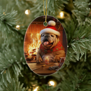 Bulldog Police Lover Pet Ornament Memorial Gift