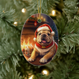 Bulldog Police Lover Pet Ornament Memorial Gift