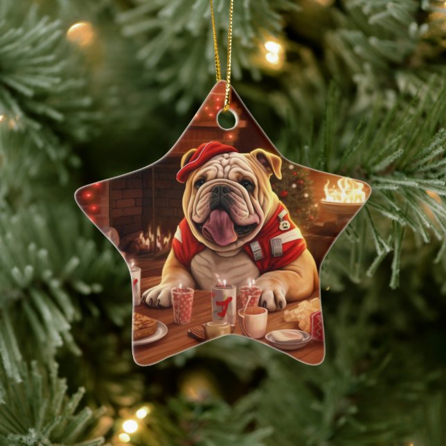 Bulldog Police Lover Pet Ornament Memorial Gift (Tree)